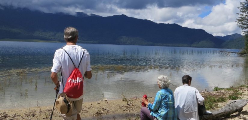 Tourist observing the view of Rara